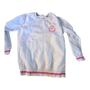 White Sweatshirt with Pink Accents girls size medium